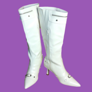 Shoe Dazzle White Boots Size: 7 NIB
